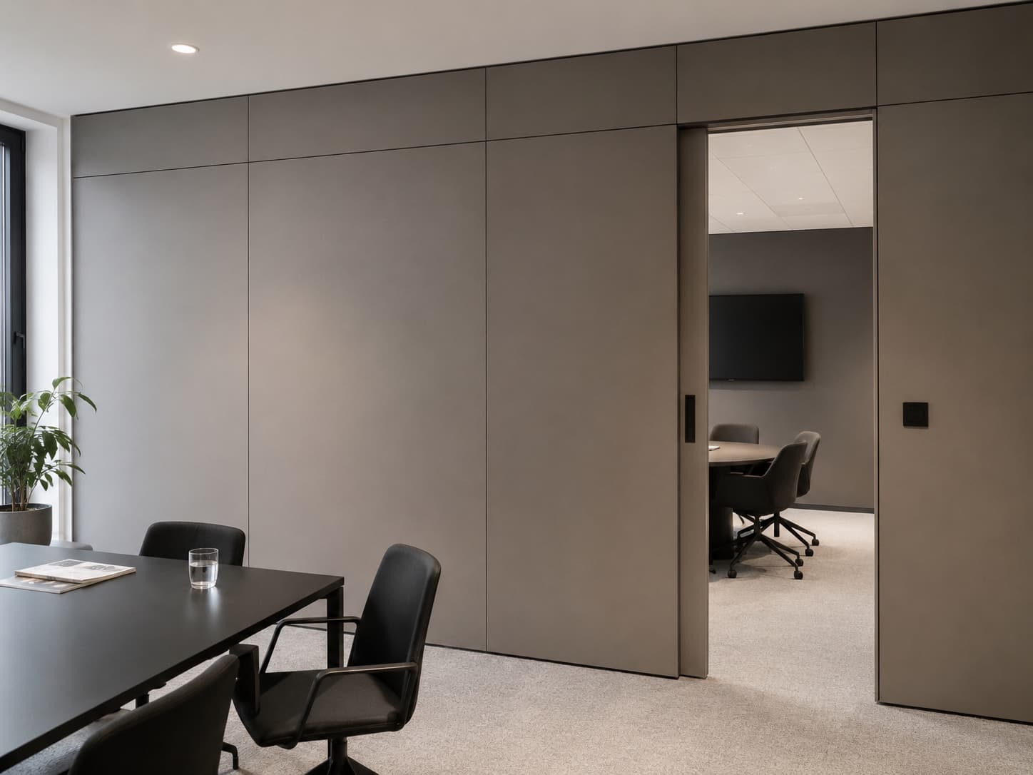 Custom laminate partition in an office or commercial space in Luxembourg