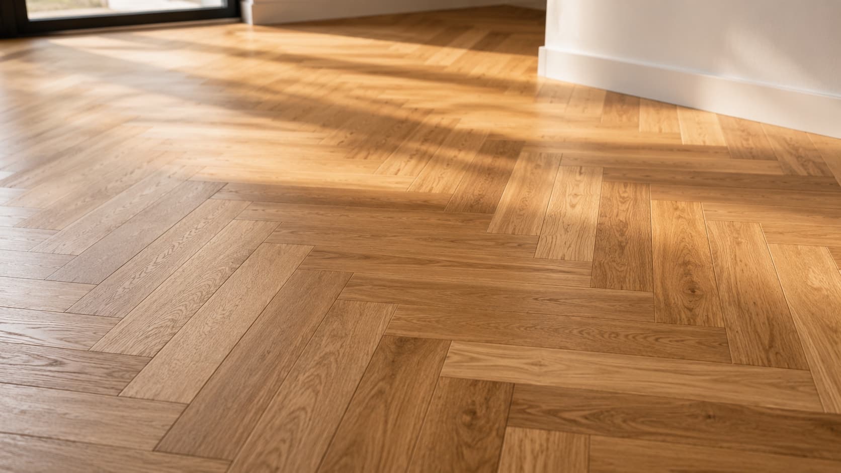 Parquet en chêne massif fraîchement posé dans un appartement au Luxembourg